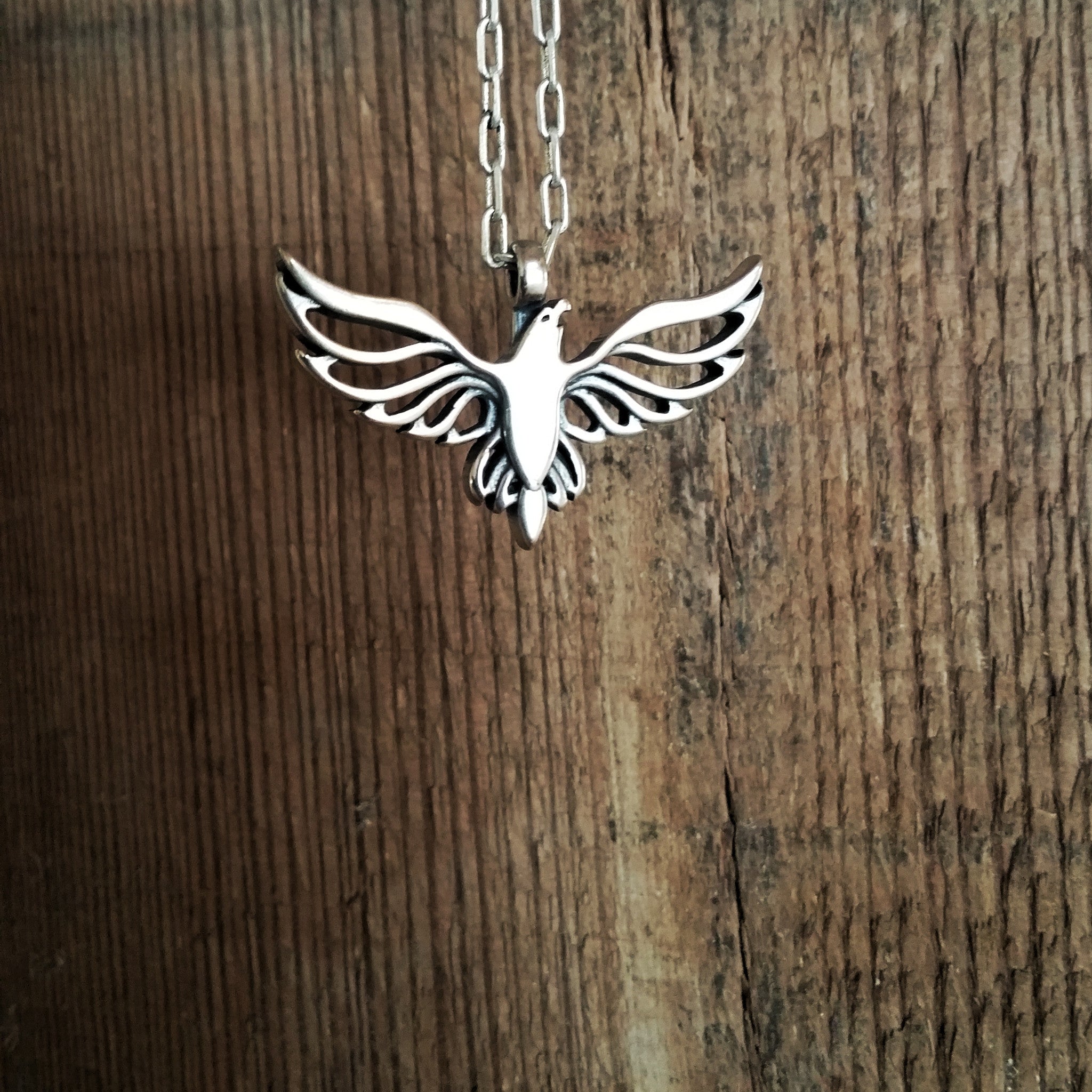 FREEDOM Soaring Eagle Necklace - Sterling Silver HONOR EMBLEM Jewelry