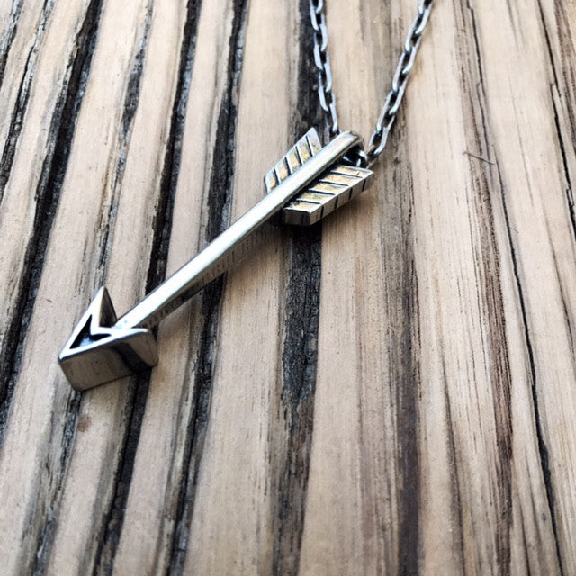 STRENGTH Arrow of Courage Necklace - Sterling Silver HONOR EMBLEM Jewelry