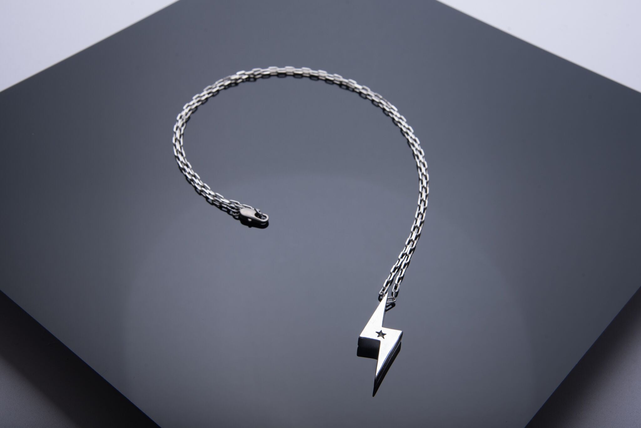 STRENGTH Lightning Bolt Necklace - Sterling Silver HONOR EMBELM Jewelry