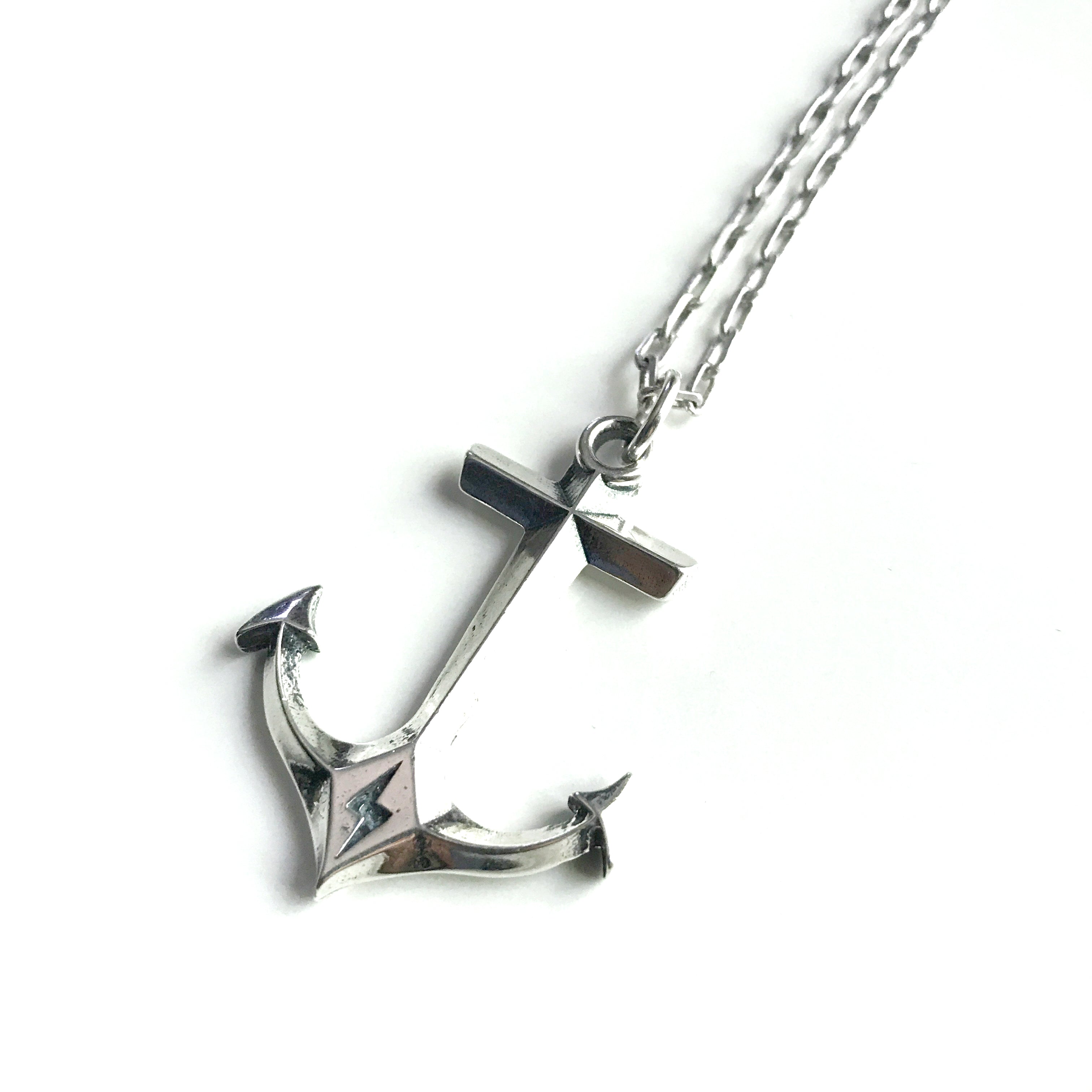 STRENGTH Hold Fast Anchor Necklace - Sterling Silver