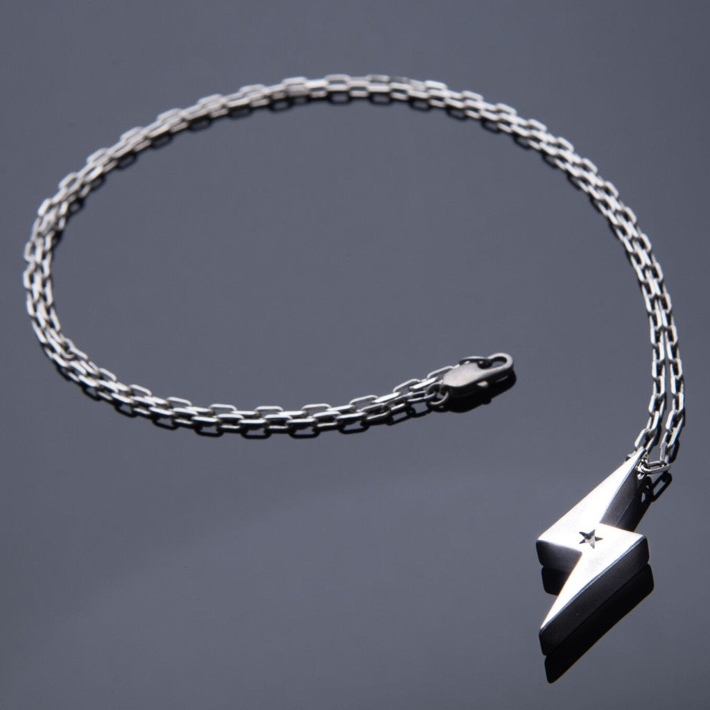 STRENGTH Lightning Bolt Necklace - Sterling Silver HONOR EMBELM Jewelry